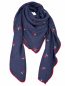 Preview: Musselin-Schal Damen Marineblau mit Kirschen 140 × 140 cm von OBERMUTTI